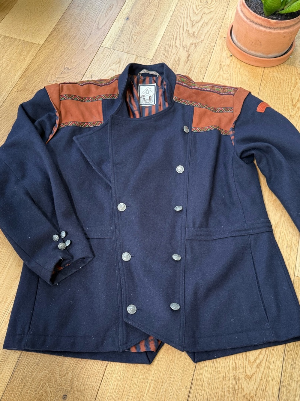 Vintage Sondre Norway Wool Blend Military Coat Men’s M